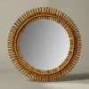 Pierce & Ward MID CENTURY MODERN SPIKED RATTAN WALL MIRROR III "CIRCLE" | Mirrors