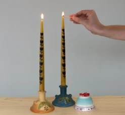 Pierce & Ward MYSTIC BY ESME TAPERED CANDLE TULIP HONEY | Candlesticks & Candles
