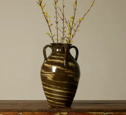 Pierce & Ward OVERSIZED EARTHENWARE FOLK ART SWIRL VASE II | Ceramics | Vessels