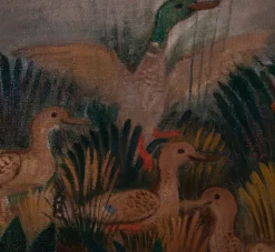 Pierce & Ward OVERSIZED 1940s DUTCH COMPOSITION OF DUCKS BY THE WATER | Art