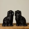 Pierce & Ward PAIR OF BLACK STAFFORDSHIRE SPANIEL FIGURES | Ceramics | Objets D'Art