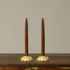Pierce & Ward PAIR OF CERAMIC YELLOW FLORAL CANDLE HOLDER | Candlesticks & Candles