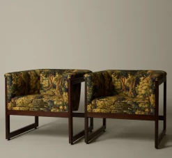 Pierce & Ward PAIR OF FLOATING CUBE ARMCHAIRS IN THE STYLE OF MILO BAUGHMAN | Furniture