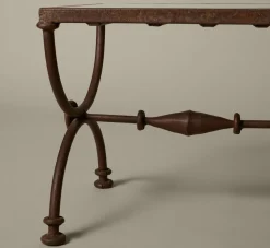 Pierce & Ward PAIR OF FRENCH OXIDIZED IRON SIDE TABLES WITH GLASS TOP | Furniture