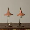 Pierce & Ward PAIR OF ITALIAN MID CENTURY BLUSH WITCH HAT TABLE LAMPS | Lighting