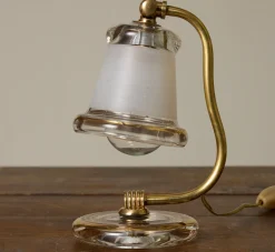 Pierce & Ward PAIR OF PETITE ITALIAN GLASS AND BRASS BELL LAMPS | Lighting