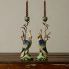 Pierce & Ward PAIR OF REGENCY PORCELAIN COCKATOO CANDLESTICK HOLDERS | Candlesticks & Candles