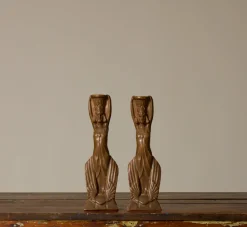 Pierce & Ward PAIR OF ROOKWOOD POTTERY CANDLESTICKS | Candlesticks & Candles