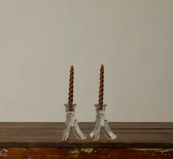 Pierce & Ward PAIR OF 1930S CZECH BOHEMIAN GLASS CANDLESTICK HOLDERS | Candlesticks & Candles
