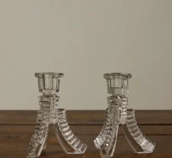 Pierce & Ward PAIR OF 1930S CZECH BOHEMIAN GLASS CANDLESTICK HOLDERS | Candlesticks & Candles