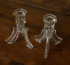 Pierce & Ward PAIR OF 1930S CZECH BOHEMIAN GLASS CANDLESTICK HOLDERS | Candlesticks & Candles