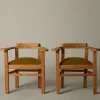 Pierce & Ward PAIR OF 1960S DANISH PRIMITIVE PINE ARMCHAIRS WITH LINEN SEATS | Furniture