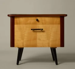 Pierce & Ward PAIR OF 1960S GERMAN BEECH & MAHOGANY NIGHTSTANDS | Furniture