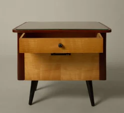 Pierce & Ward PAIR OF 1960S GERMAN BEECH & MAHOGANY NIGHTSTANDS | Furniture