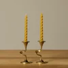 Pierce & Ward PAIR OF 1960S KURT JESCH FOR FRATELLI TONINI ITALIAN BRASS CANDLEHOLDERS | Candlesticks & Candles