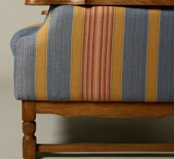 Pierce & Ward PAIR OF 1970S OAK ARMCHAIRS BY HENNING KJAERNULF IN LA HAVRE STRIPE BY JASPER | Furniture
