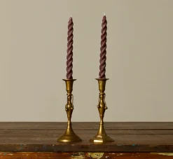 Pierce & Ward PAIR OF VINTAGE CANDLESTICK HOLDERS WITH BRASS ROPE | Candlesticks & Candles