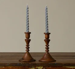 Pierce & Ward PAIR OF WOODEN CANDLESTICK HOLDERS | Candlesticks & Candles | Gifts