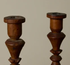 Pierce & Ward PAIR OF WOODEN CANDLESTICK HOLDERS | Candlesticks & Candles | Gifts