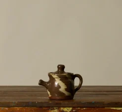 Pierce & Ward PETITE EARTHENWARE FOLK ART SWIRL TEAPOT | Ceramics | Vessels
