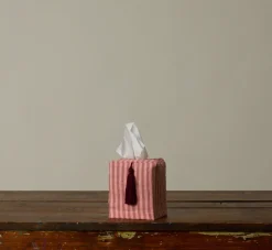 Pierce & Ward CANDY STRIPE LINEN TISSUE BOX COVER | Pierce & Ward Collection