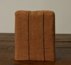 Pierce & Ward CARAMEL LINEN STRIPE TISSUE BOX COVER | Pierce & Ward Collection