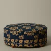 Pierce & Ward CIRCLE OTTOMAN IN ANTIQUE AMERICAN COVERLET | Furniture | Pierce & Ward Collection