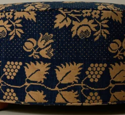 Pierce & Ward CIRCLE OTTOMAN IN ANTIQUE AMERICAN COVERLET | Furniture | Pierce & Ward Collection
