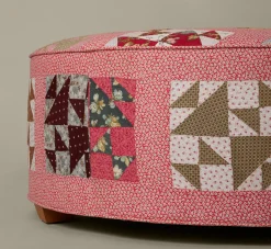 Pierce & Ward CIRCLE OTTOMAN IN DAISY PATCHWORK | Pierce & Ward Collection
