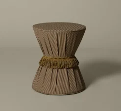 Pierce & Ward DRUM SIDE TABLE IN ESSEX STRIPE | Furniture | Pierce & Ward Collection