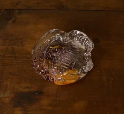Pierce & Ward HAND BLOWN GLASS ASH TRAY IN GOLD TONES | Pierce & Ward Collection