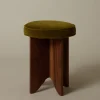 Pierce & Ward LLOYD SIDE STOOL IN OLIVE CHENILLE | Furniture | Pierce & Ward Collection