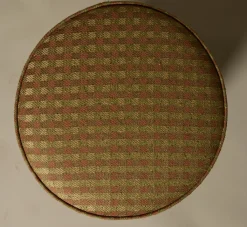 Pierce & Ward LLOYD SIDE STOOL IN RAW SILK CHECK | Furniture | Pierce & Ward Collection