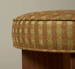 Pierce & Ward LLOYD SIDE STOOL IN RAW SILK CHECK | Furniture | Pierce & Ward Collection
