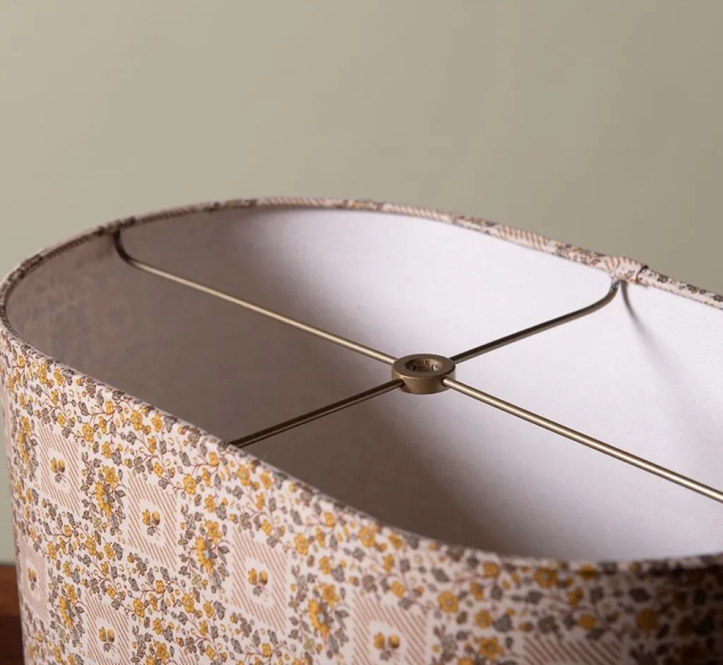 Pierce & Ward OVAL LAMPSHADE IN ENGLISH SCRAPBOOK COTTON | Lighting