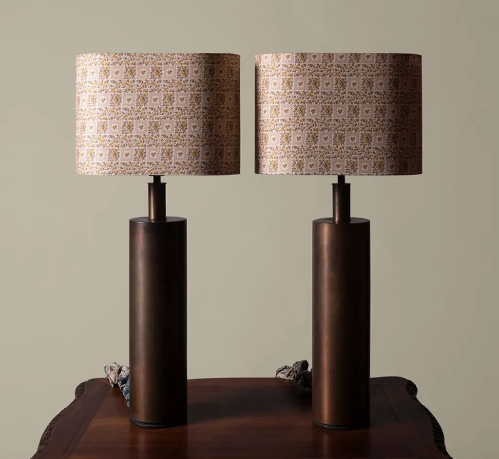 Pierce & Ward OVAL LAMPSHADE IN ENGLISH SCRAPBOOK COTTON | Lighting