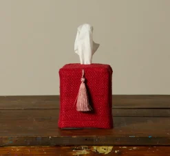 Pierce & Ward SCARLETT TISSUE BOX COVER IN RAW SILK | Pierce & Ward Collection
