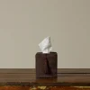 Pierce & Ward VILLAGE SCENE IN PLUM LINEN TISSUE BOX COVER | Pierce & Ward Collection