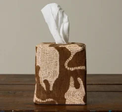Pierce & Ward VINTAGE TIGER BLOCK PRINT TISSUE BOX COVER | Pierce & Ward Collection