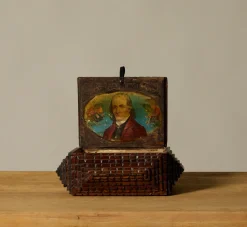 Pierce & Ward PYRAMID TRAMP ART BOX WITH PORTRAIT INSIDE | Boxes