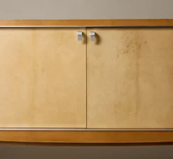 Pierce & Ward 1960S FRENCH ELM SIDEBOARD WITH PARCHMENT COVERED FACADE | Furniture