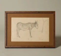 Pierce & Ward 1930S FRENCH PENCIL DRAWING OF A DONKEY | Art