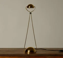 Pierce & Ward 1980S ITALIAN GOLD-PLATED HALOGEN TABLE LAMP 'MERIDIANA' BY STEPHANO CEVOLI | Lighting