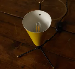 Pierce & Ward 1950S ITALIAN YELLOW CONICAL TRIPOD LAMP | Lighting