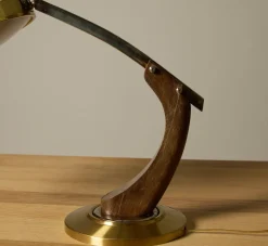Pierce & Ward 1960S MID CENTURY FASE MADRID OAK AND GOLD DESK LAMP BY LUIS PEREZ DE LA OLIVA | Lighting