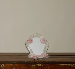 Pierce & Ward 1960S MURANO GLASS MIRROR WITH PINK FLOWERS II | Mirrors