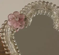 Pierce & Ward 1960S MURANO GLASS MIRROR WITH PINK FLOWERS I | Mirrors | Gifts