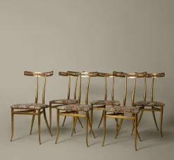 Pierce & Ward SET OF 6 BRASS DINING CHAIRS BY ALBERTO GAMBETTA FOR LUBERTO DESIGN | Furniture