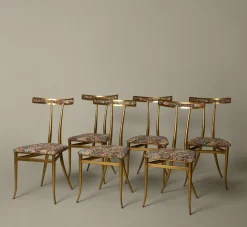 Pierce & Ward SET OF 6 BRASS DINING CHAIRS BY ALBERTO GAMBETTA FOR LUBERTO DESIGN | Furniture