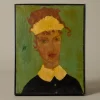 Pierce & Ward 20TH CENTURY FOLK ART PORTRAIT IN TEAL | Art